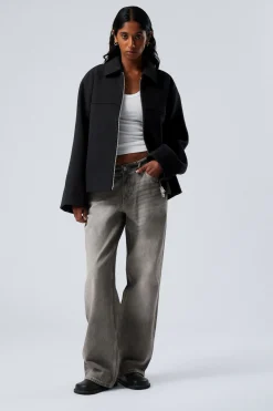Weekday SHORT WOOL BLEND JACKET black New