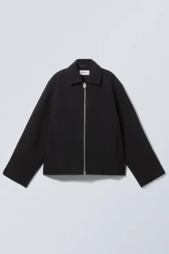 Weekday SHORT WOOL BLEND JACKET black New