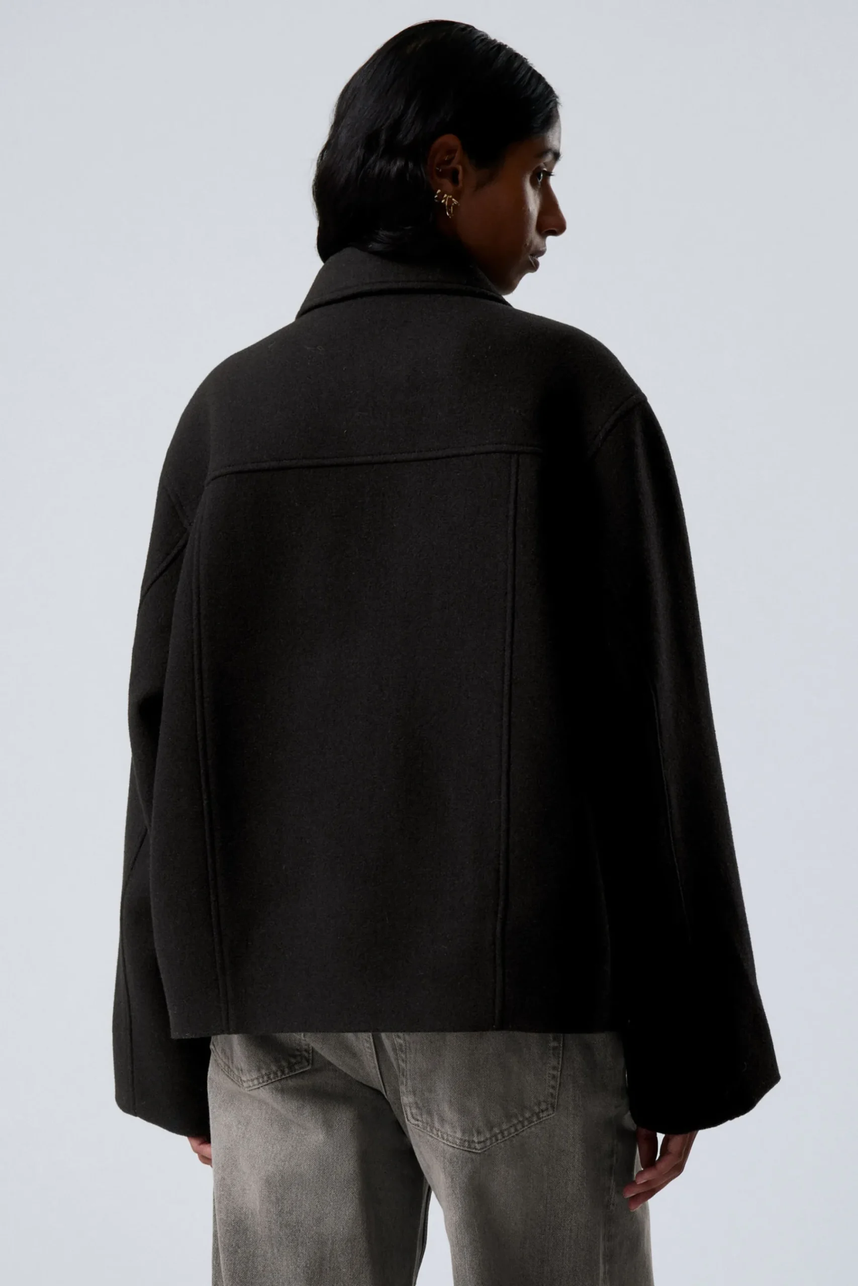 Weekday SHORT WOOL BLEND JACKET black New