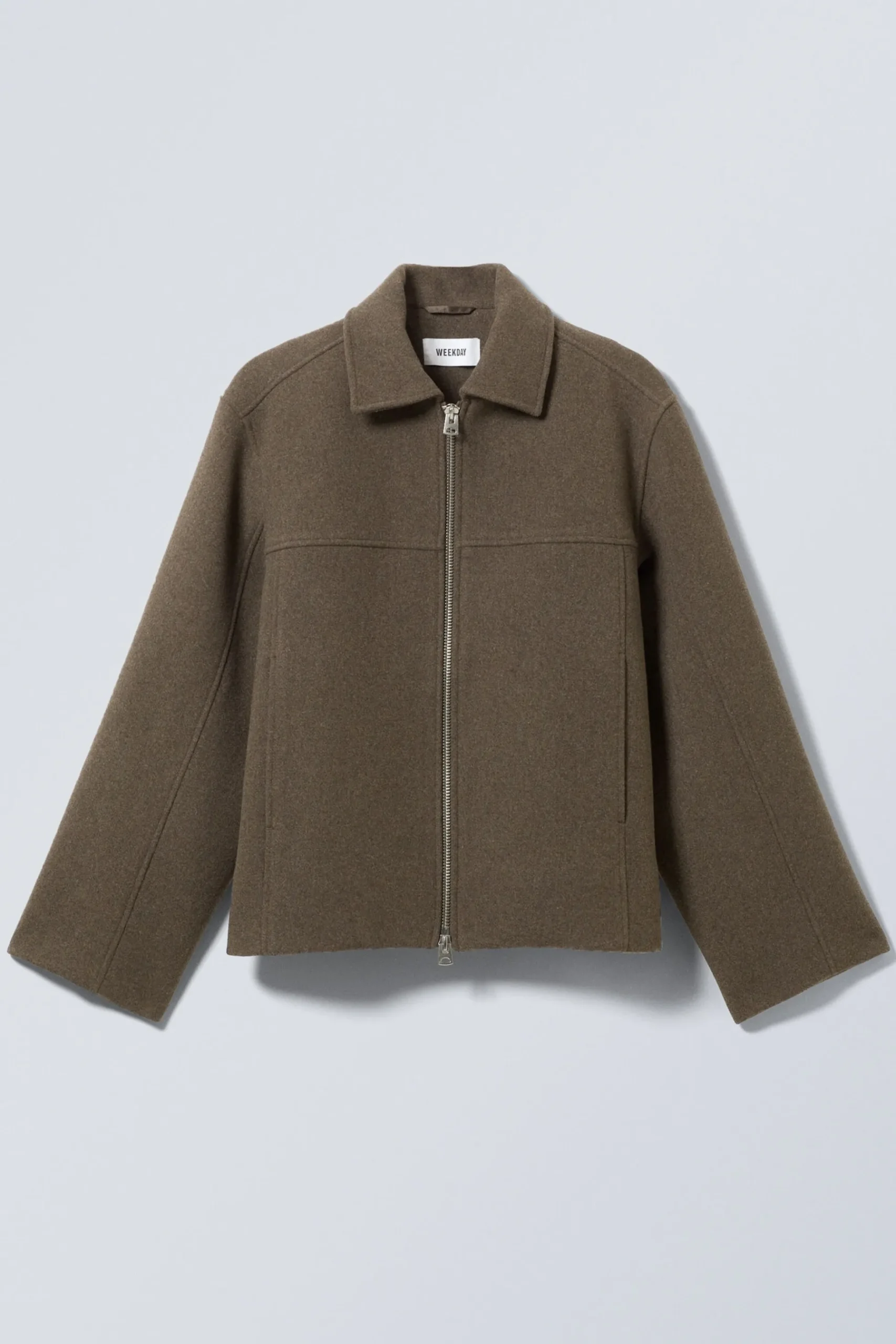 Weekday SHORT WOOL BLEND JACKET dark brown Outlet