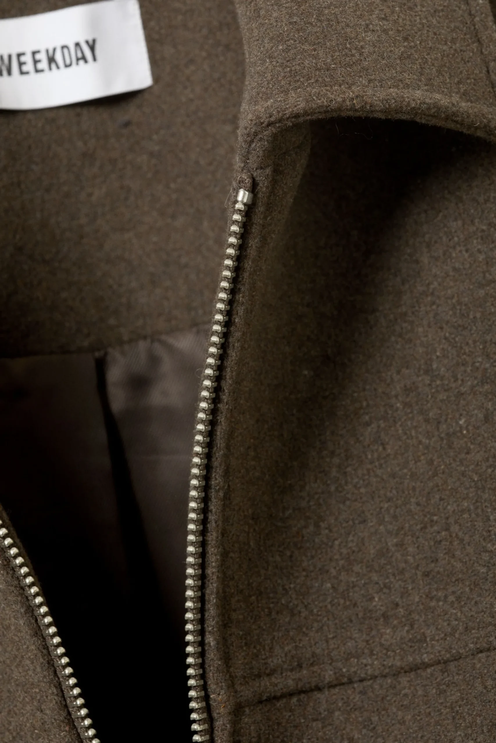 Weekday SHORT WOOL BLEND JACKET dark brown Outlet