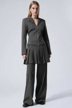 Weekday SHORT ZIP-BLAZER striped grey New