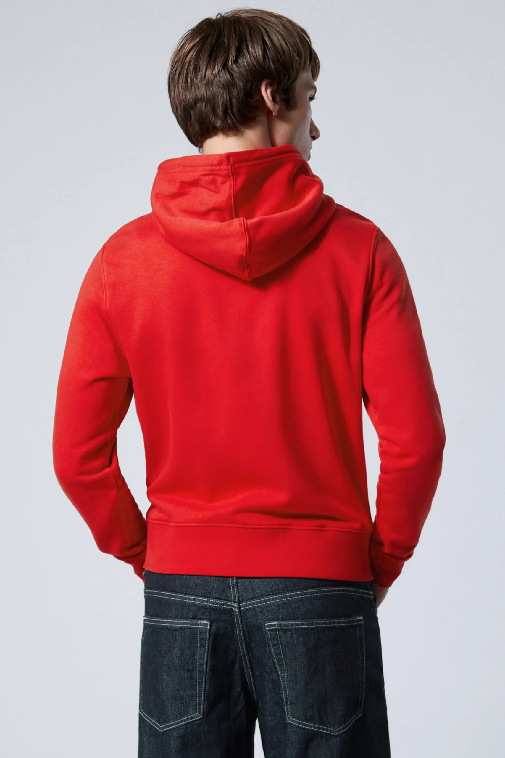 Weekday SHRUNKEN ZIP HOODIE bright red Fashion