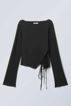 Weekday SIDE TIE TOP black Hot