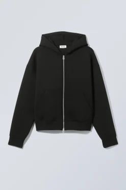 Weekday SIMON SCUBA ZIP HOODIE black New