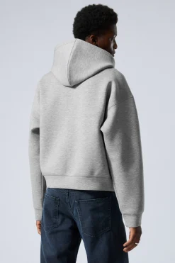 Weekday SIMON SCUBA ZIP HOODIE grey melange Flash Sale