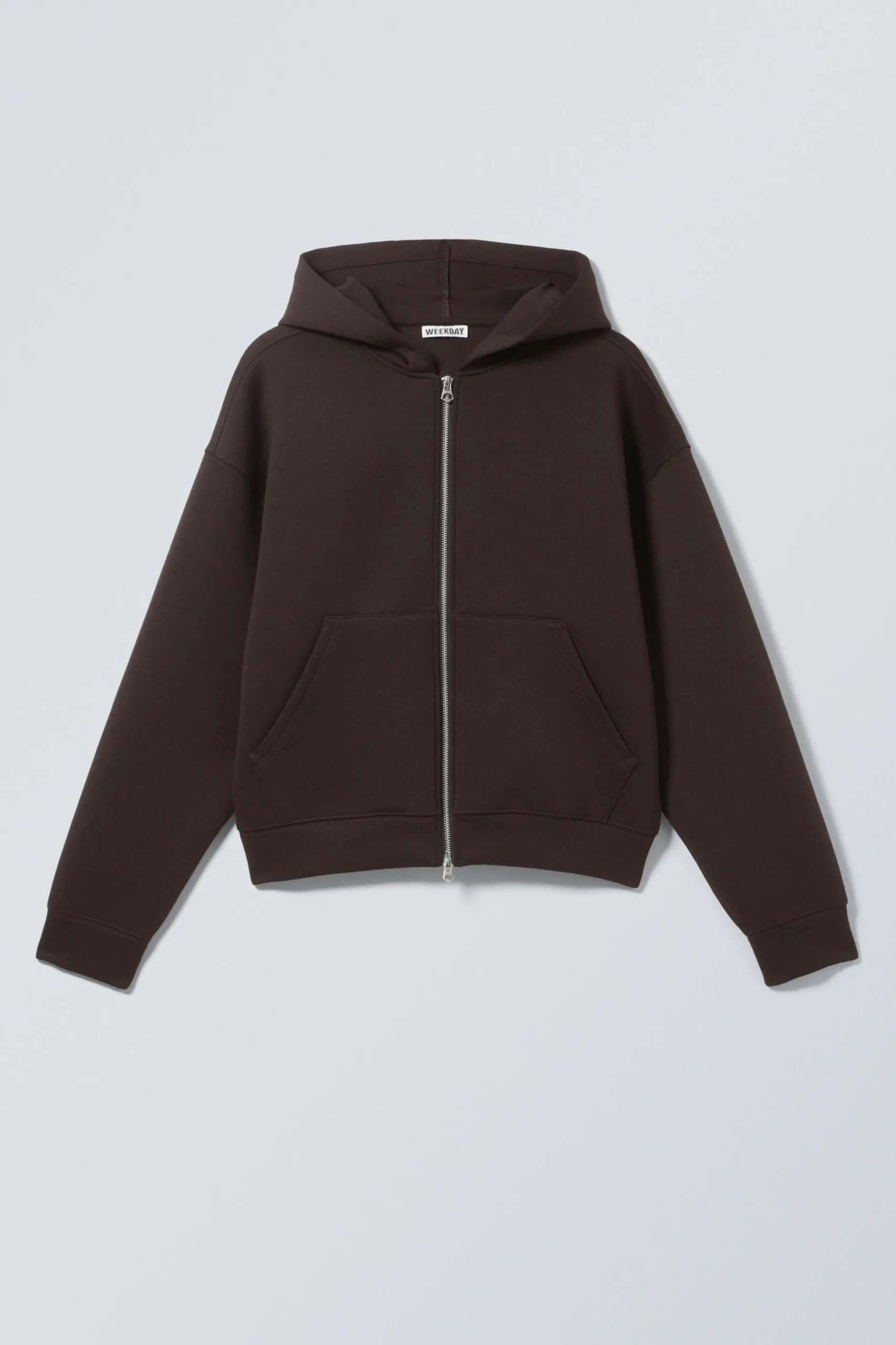Weekday SIMON SCUBA ZIP HOODIE dark brown Flash Sale