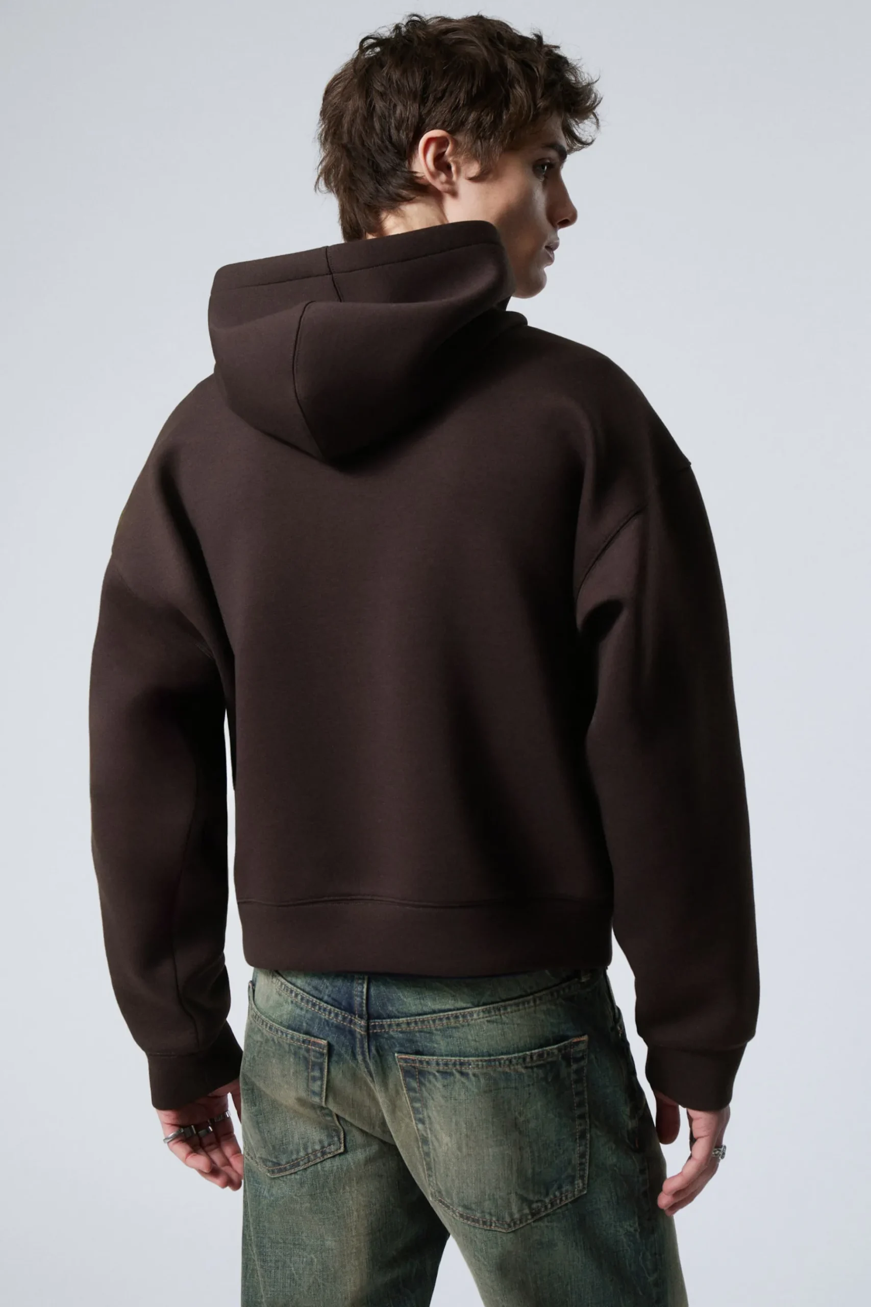 Weekday SIMON SCUBA ZIP HOODIE dark brown Flash Sale