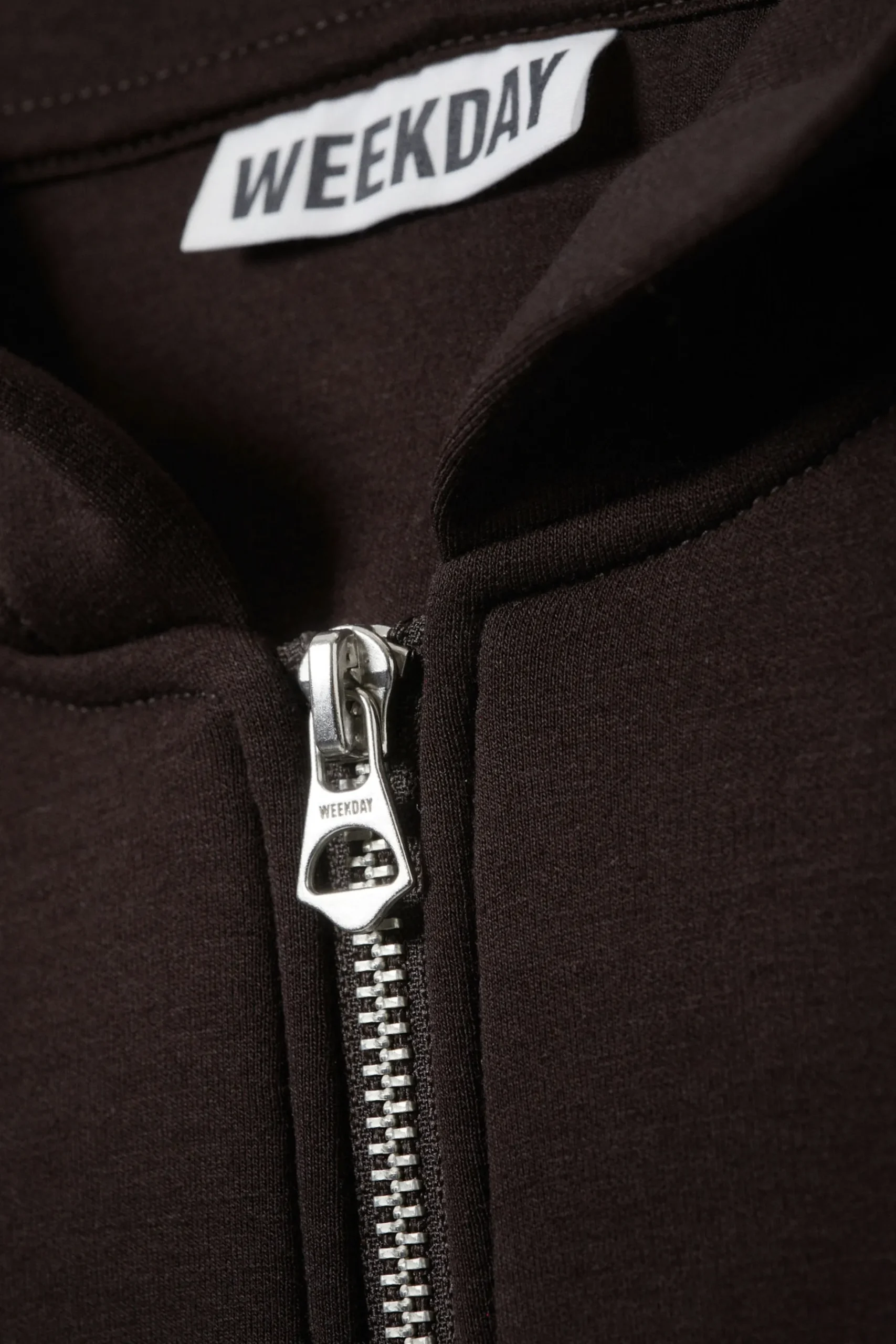 Weekday SIMON SCUBA ZIP HOODIE dark brown Flash Sale