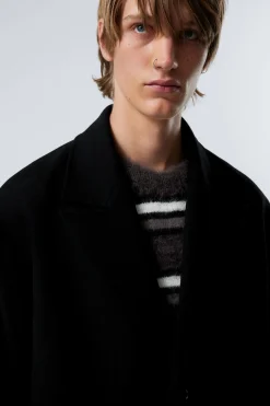 Weekday SINGLE BREASTED WOOL-BLEND COAT black Discount