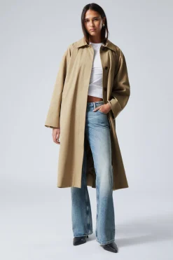 Weekday SINGLE-BREASTED OVERSIZED CAR COAT beige Store