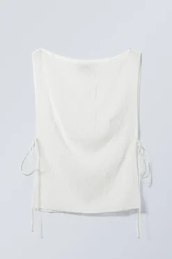 Weekday SLEEVELESS BOAT-NECK TIE TOP white Best Sale
