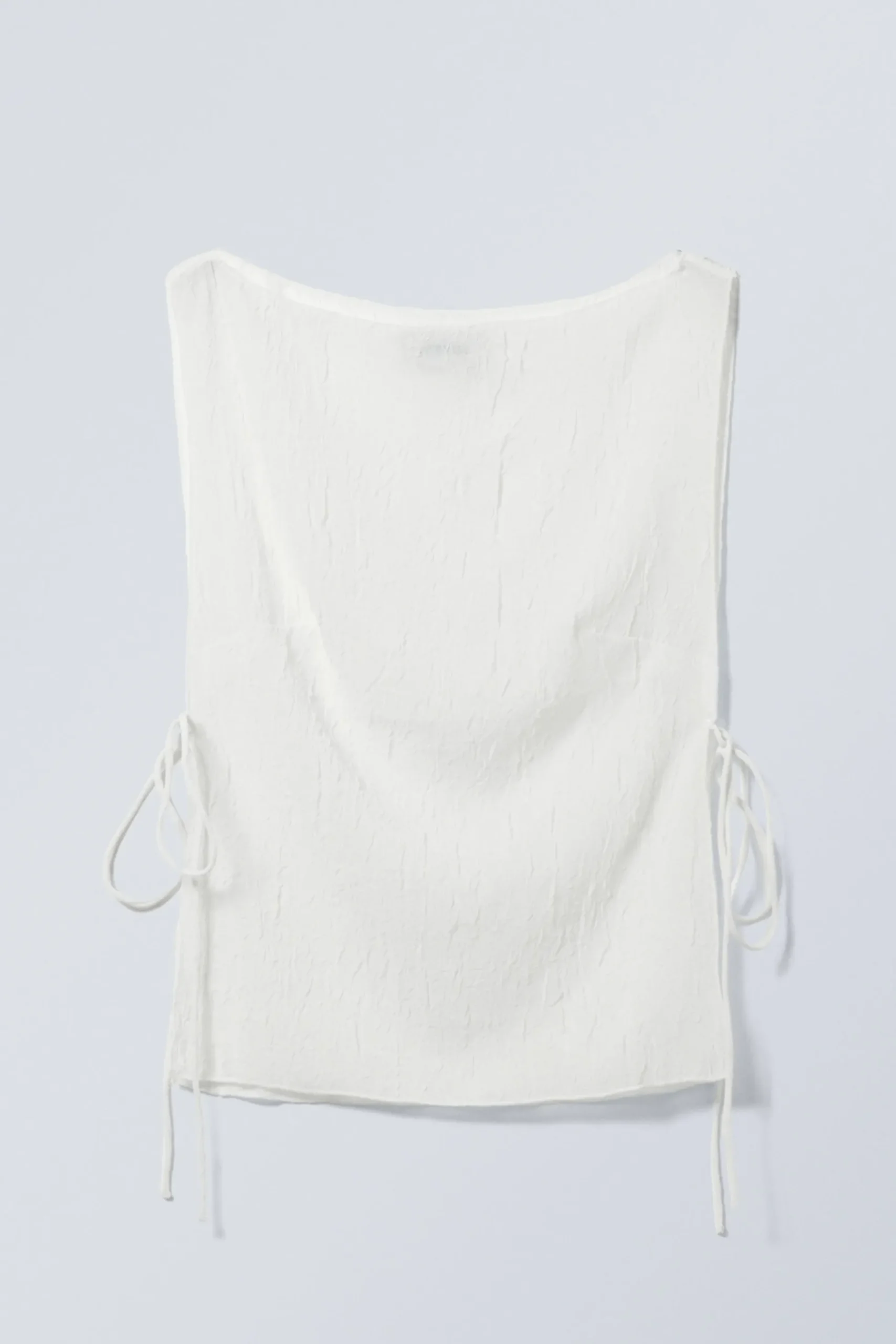 Weekday SLEEVELESS BOAT-NECK TIE TOP white Best Sale
