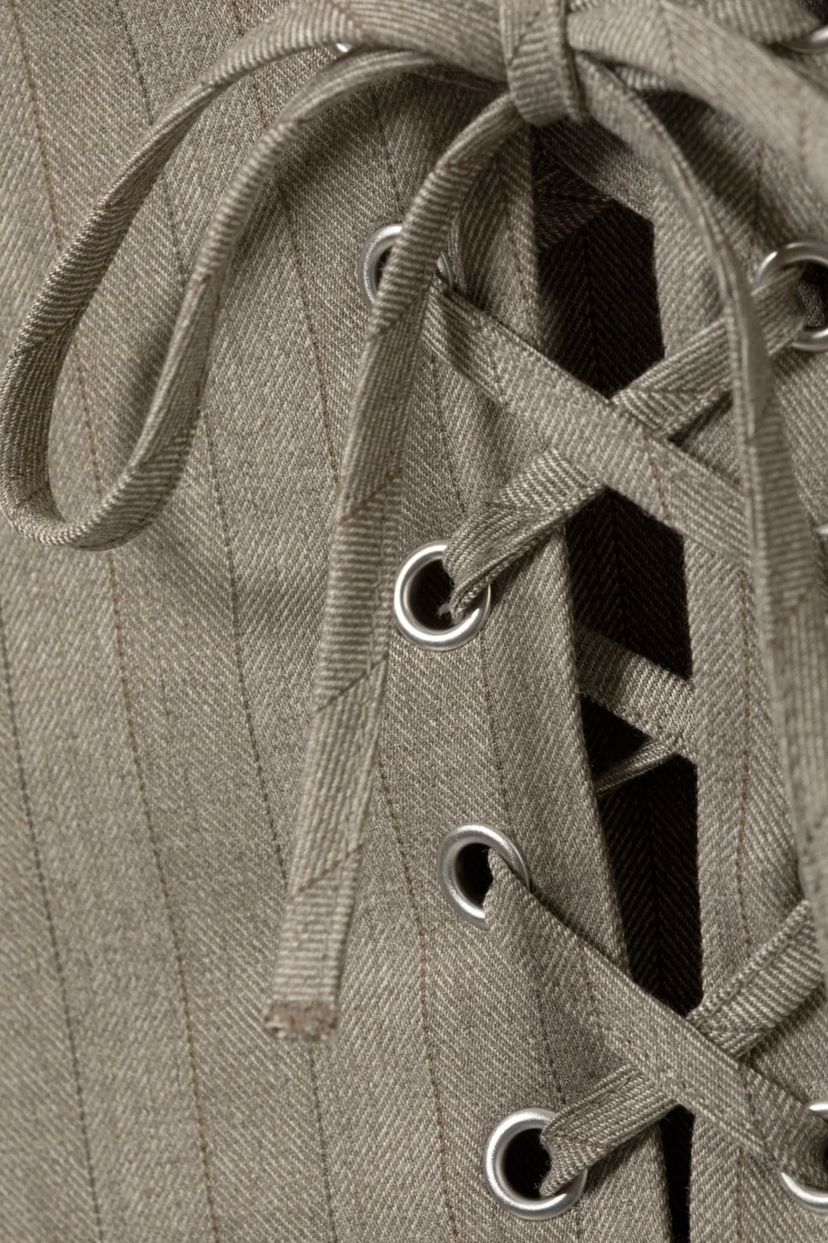 Weekday SLEEVELESS LACING MIDI DRESS striped dusty beige Hot