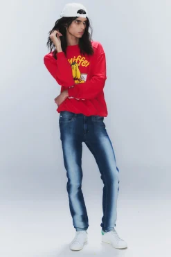 Weekday SLEEZE LOW WAIST SKINNY JEANS blue spray Discount