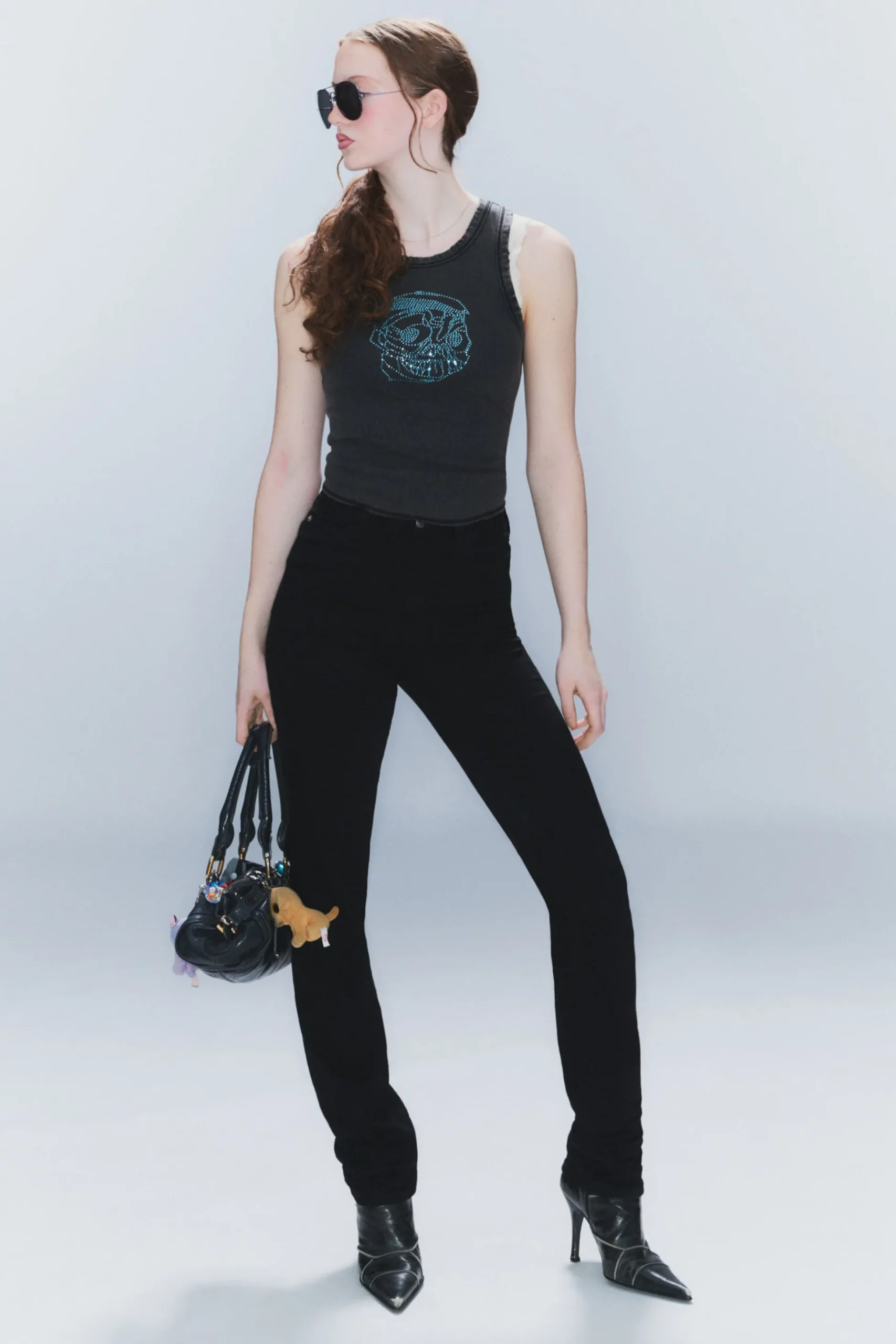 Weekday SLEEZIE HIGH WAIST SKINNY JEANS black Fashion