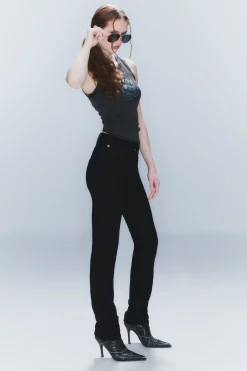 Weekday SLEEZIE HIGH WAIST SKINNY JEANS black Fashion