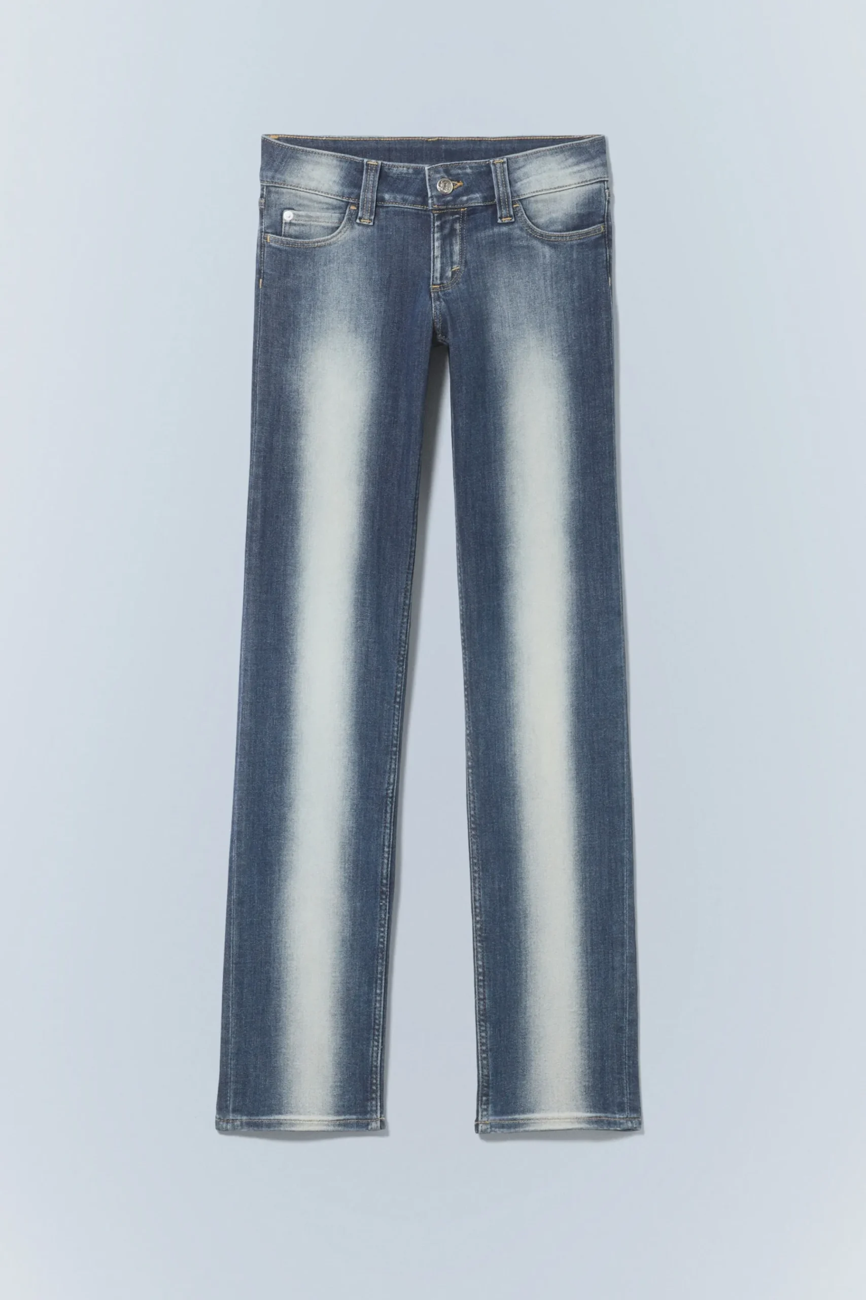 Weekday SLEEZIE LOW WAIST SKINNY STRAIGHT JEANS blue spray Fashion