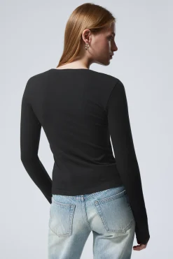Weekday SLIM FITTED LONG SLEEVE black Best