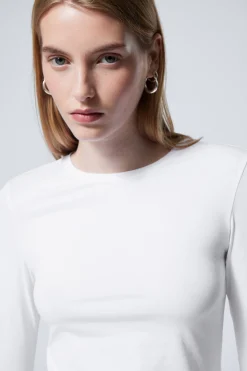 Weekday SLIM FITTED LONG SLEEVE white Store
