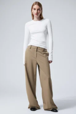 Weekday SLIM FITTED LONG SLEEVE white Store
