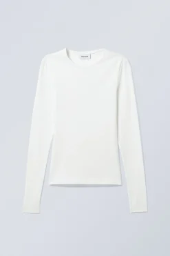 Weekday SLIM FITTED LONG SLEEVE white Store