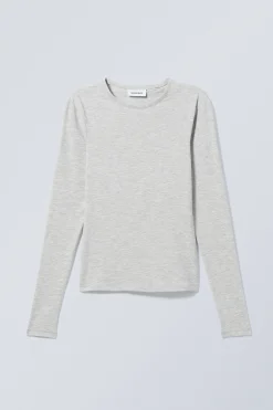 Weekday SLIM FITTED LONG SLEEVE dusty grey Outlet