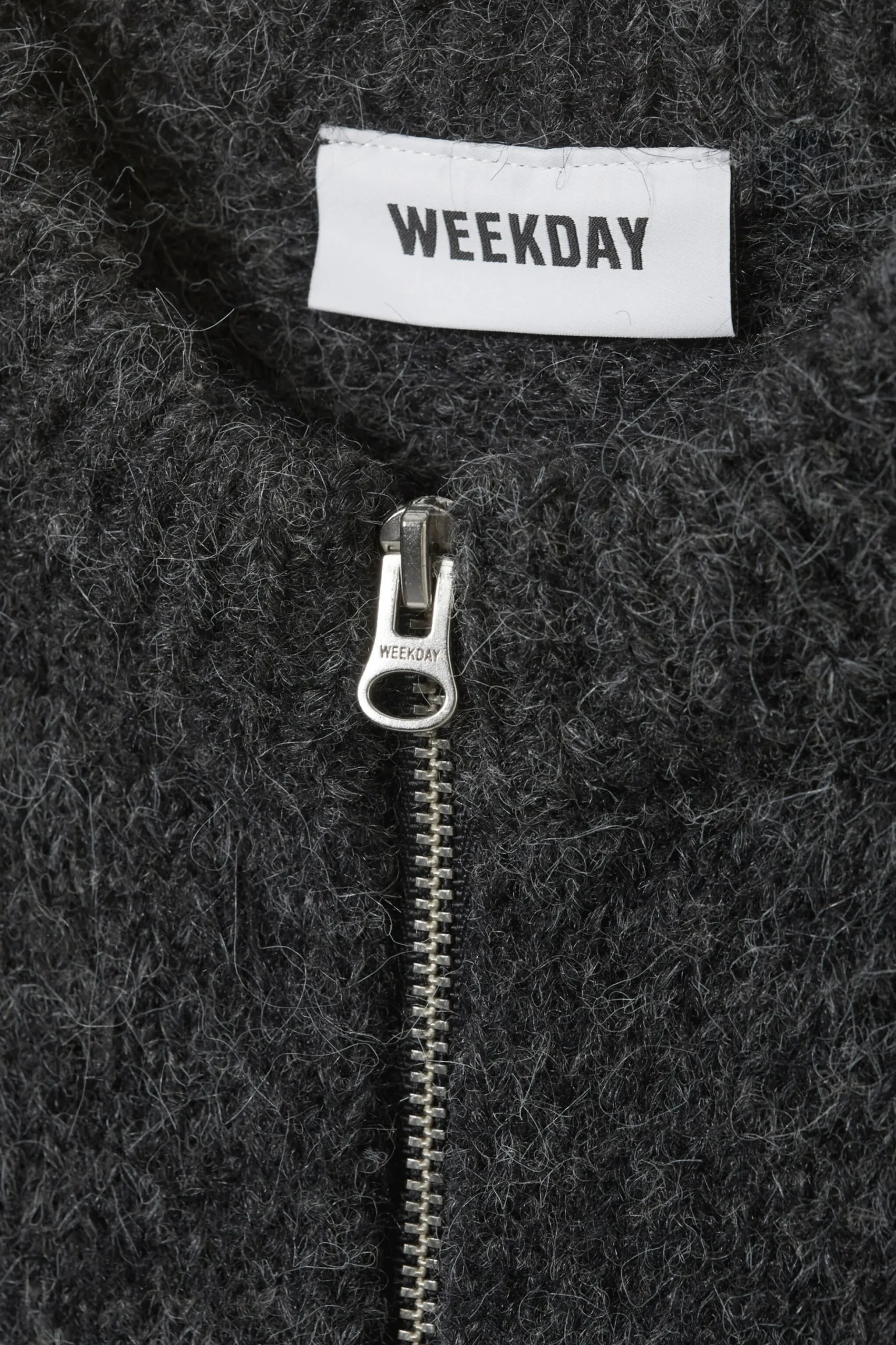 Weekday SLIM KNITTED ZIP CARDIGAN dark grey melange Cheap