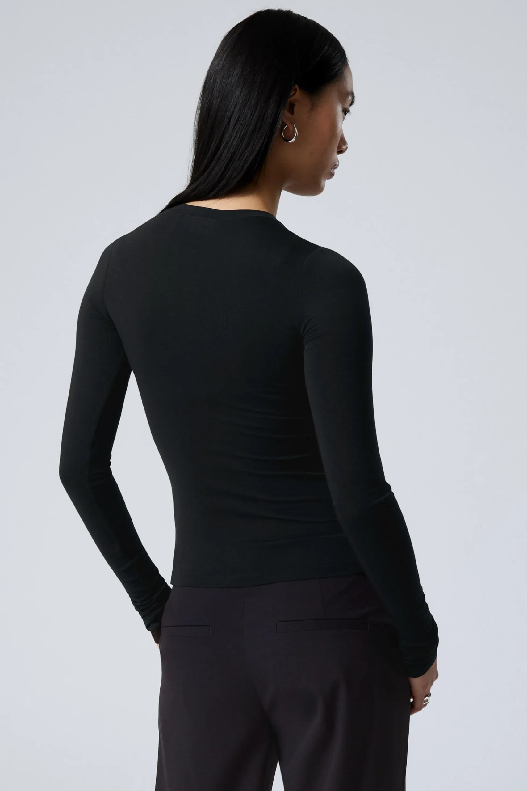 Weekday SLIM LONG-SLEEVED BUTTONED CARDIGAN black Cheap
