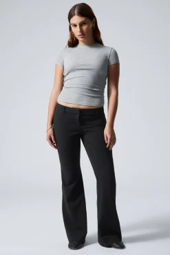 Weekday SLIM LOW WAIST FLARED SUIT TROUSERS black Store