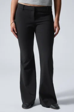 Weekday SLIM LOW WAIST FLARED SUIT TROUSERS black Store