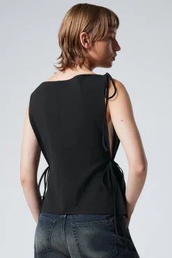 Weekday SLIM SLEEVELESS STRAP TOP black Cheap