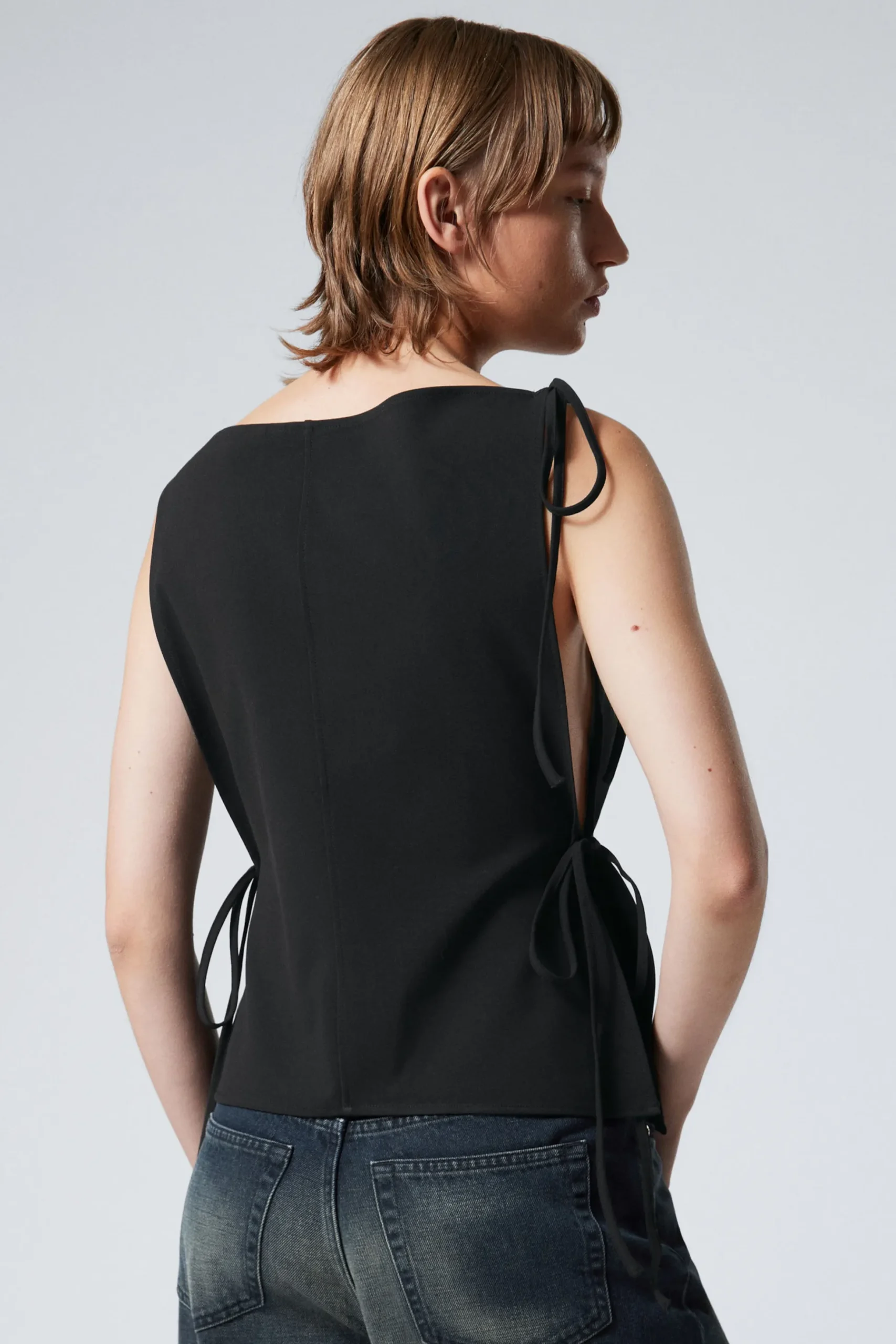 Weekday SLIM SLEEVELESS STRAP TOP black Cheap