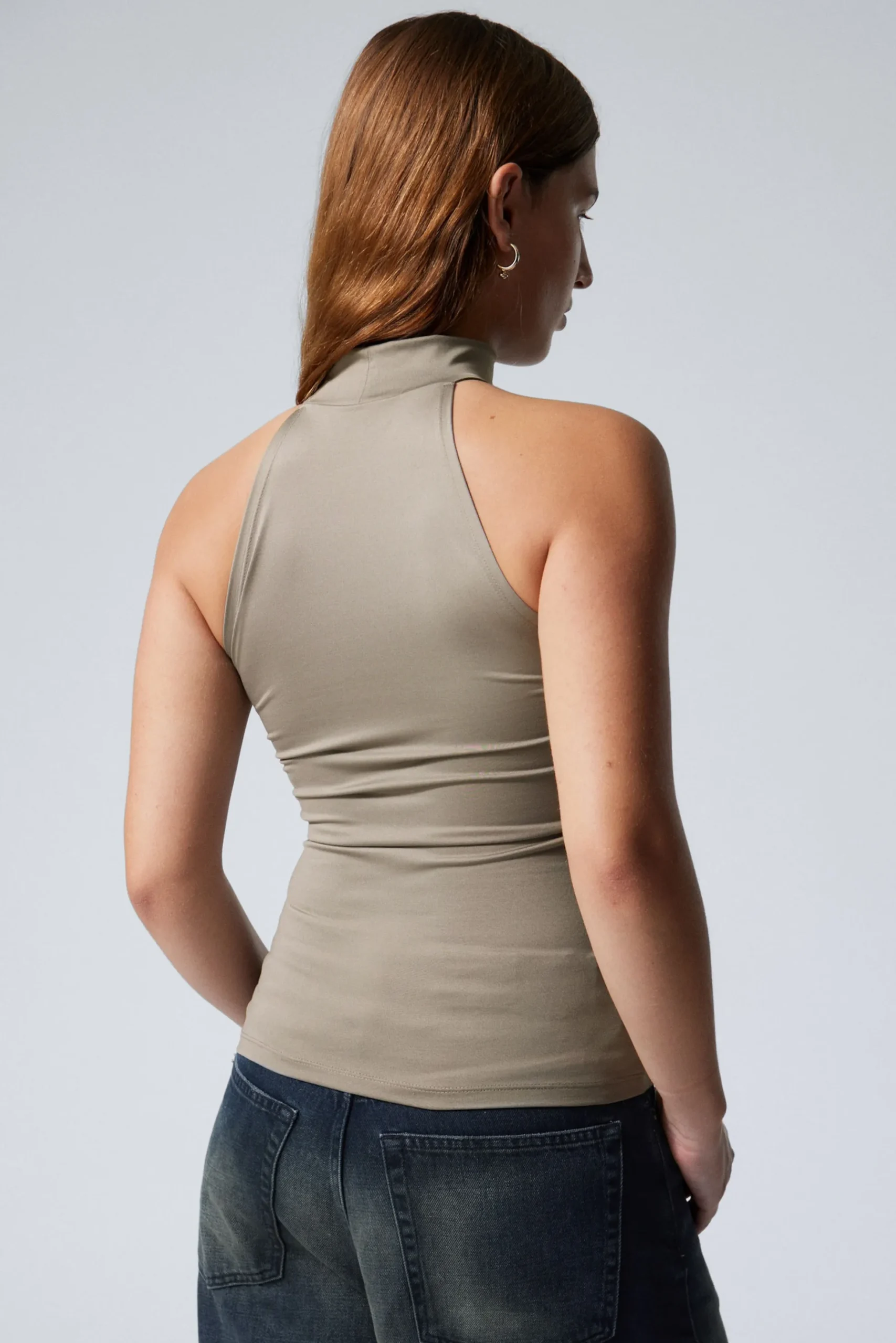Weekday SLIM SLEEVELESS TURTLENECK TOP light dusty mole Online