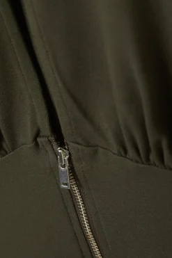 Weekday SLIM SLEEVELESS ZIP TOP khaki green Fashion