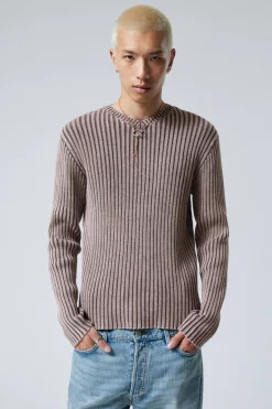 Weekday SLIM V-NECK KNITTED SWEATER dark grey melange Best Sale