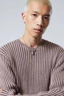 Weekday SLIM V-NECK KNITTED SWEATER dark grey melange Best Sale