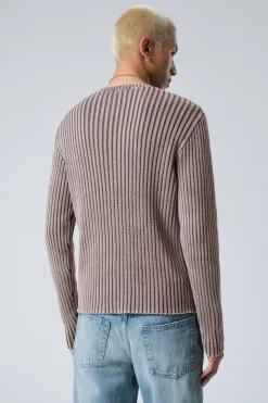 Weekday SLIM V-NECK KNITTED SWEATER dark grey melange Best Sale