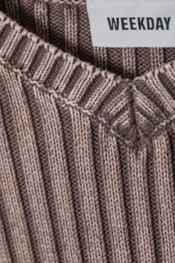Weekday SLIM V-NECK KNITTED SWEATER dark grey melange Best Sale