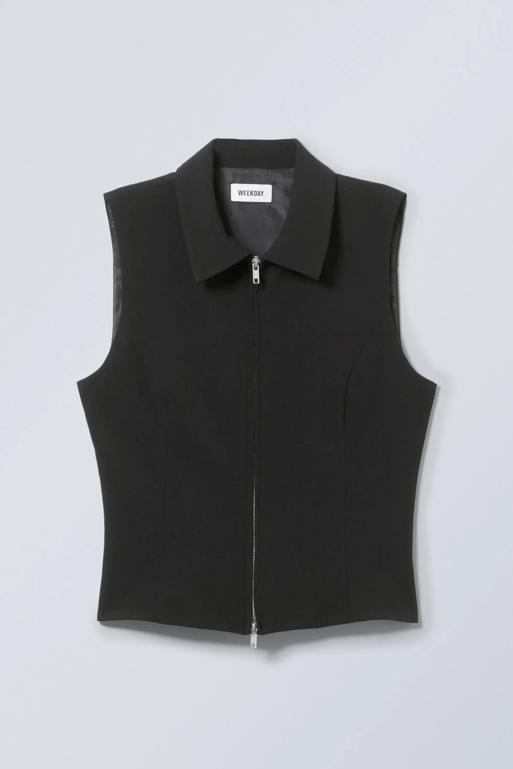 Weekday SLIM ZIP VEST TOP black Discount