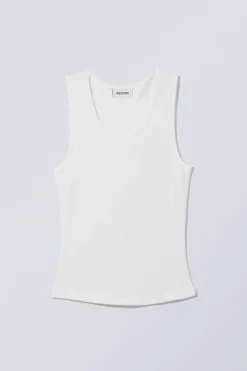 Weekday SMOOTH FITTED TANK TOP white Hot