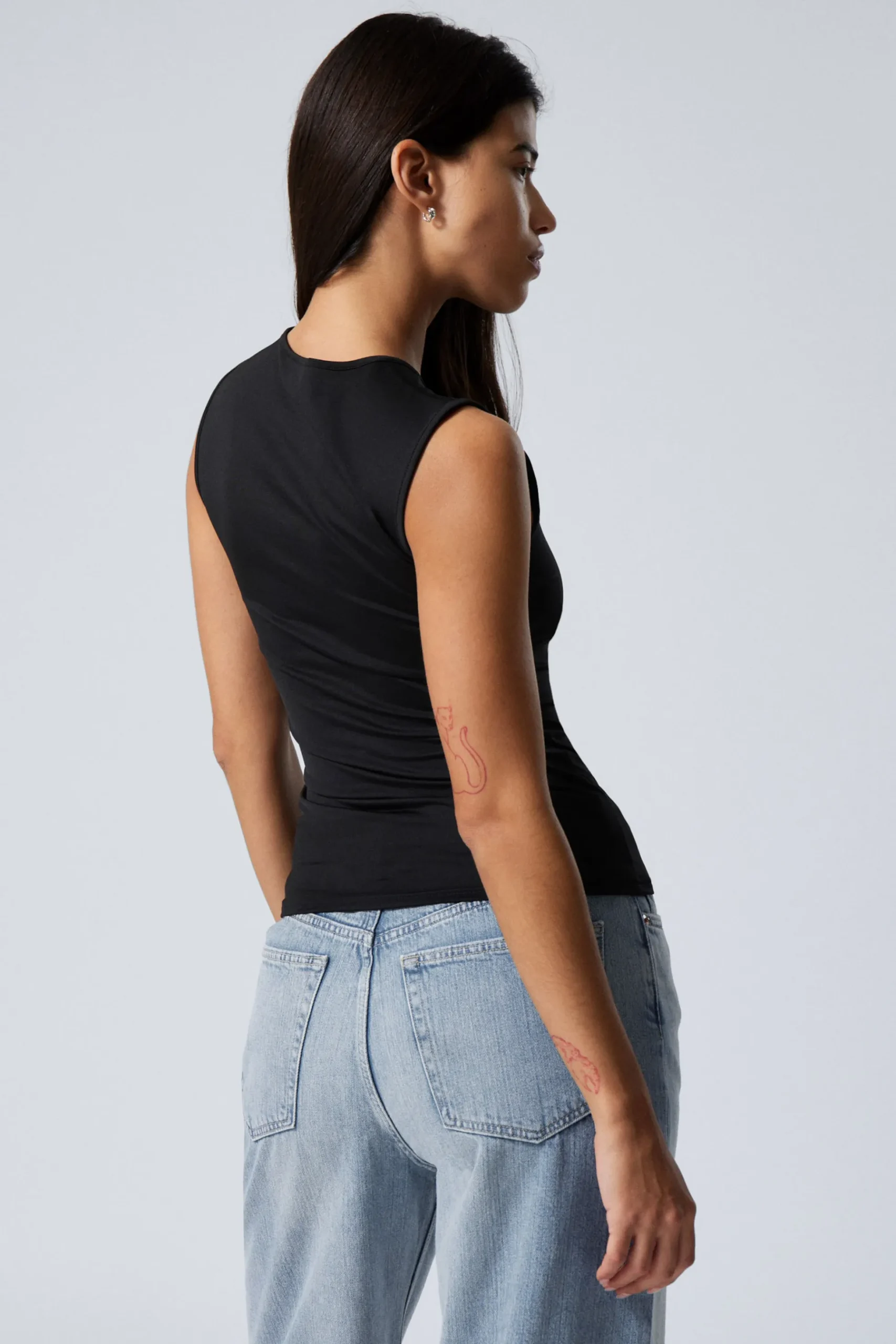 Weekday SMOOTH FITTED TANK TOP black Discount