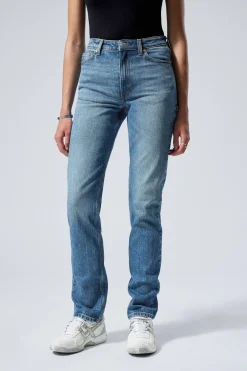 Weekday SMOOTH HIGH WAISTED SLIM LEG JEANS golf blue medium blue Fashion