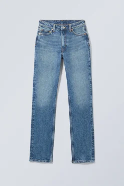 Weekday SMOOTH HIGH WAISTED SLIM LEG JEANS golf blue medium blue Fashion