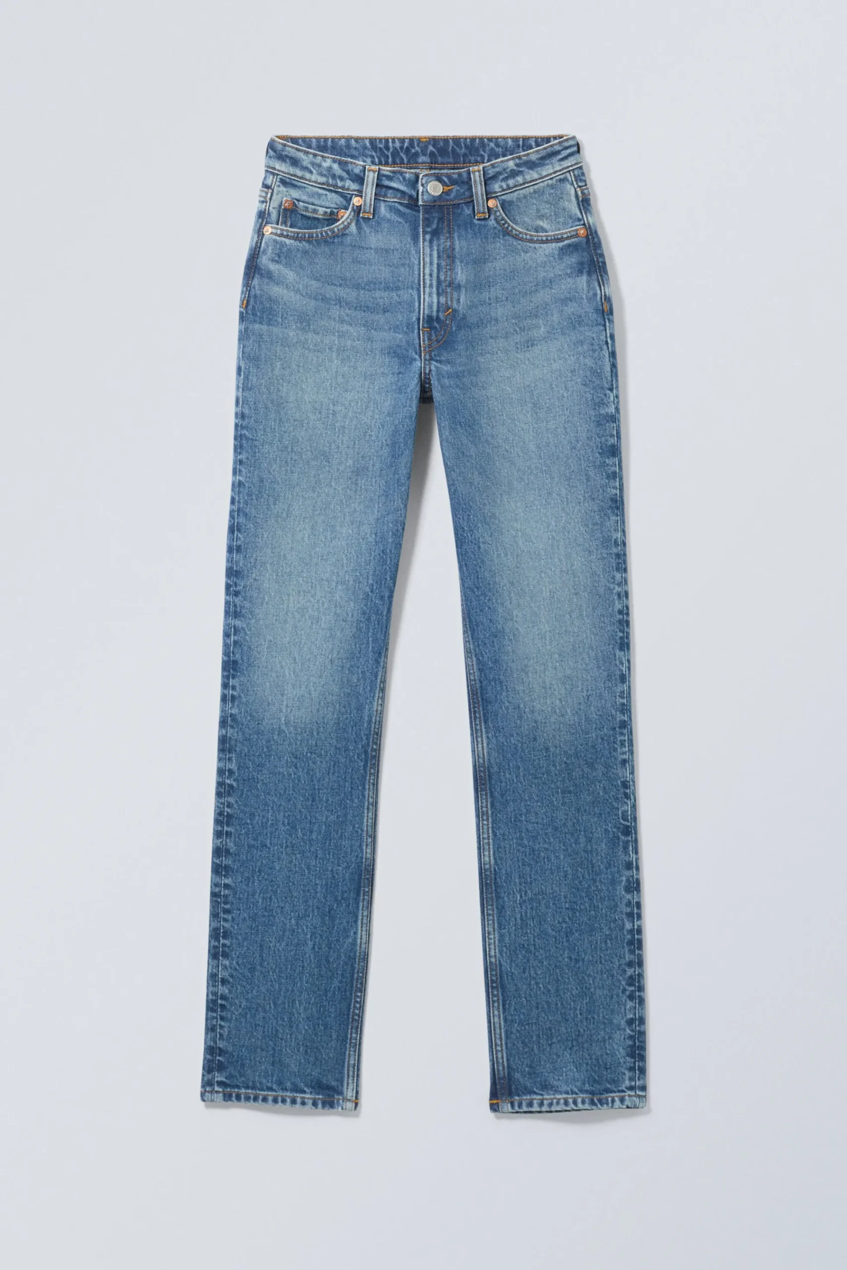 Weekday SMOOTH HIGH WAISTED SLIM LEG JEANS golf blue medium blue Fashion
