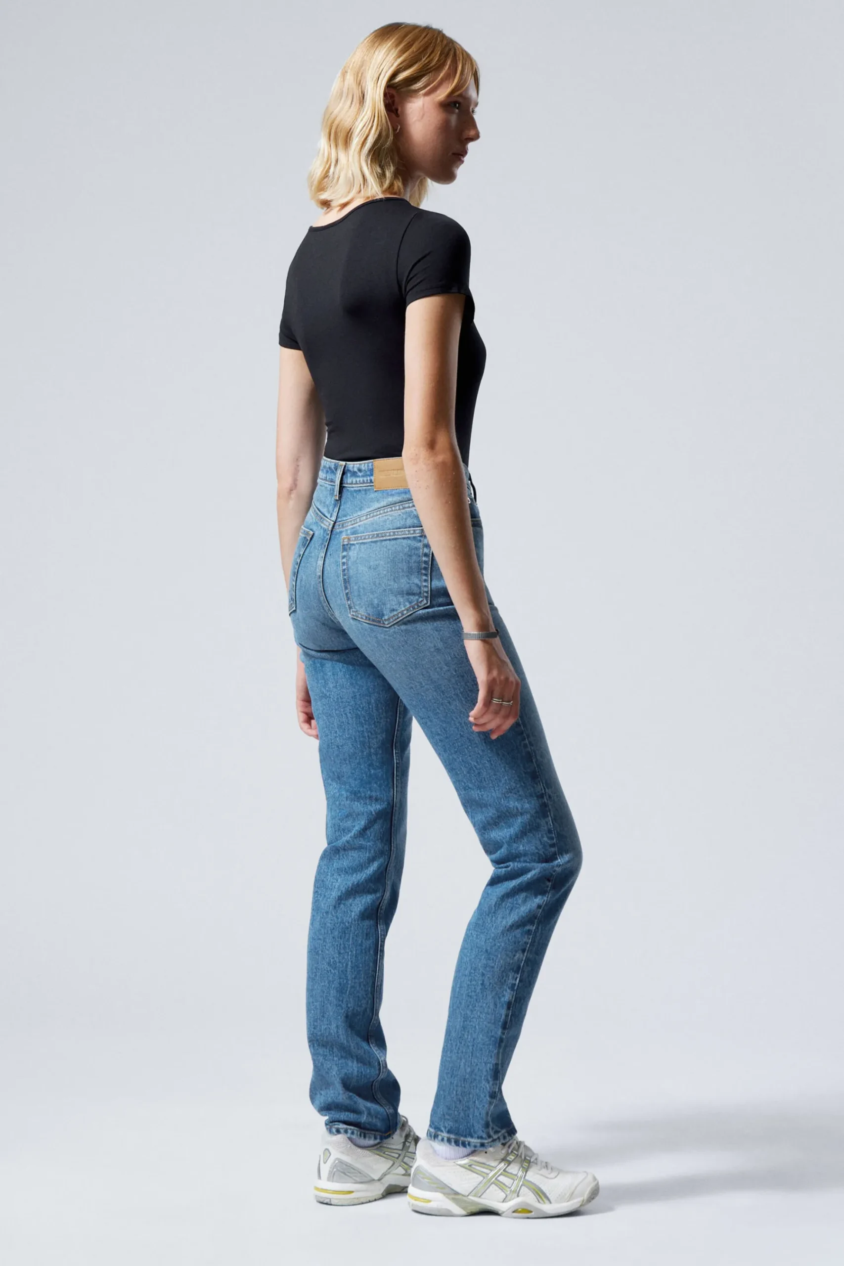 Weekday SMOOTH HIGH WAISTED SLIM LEG JEANS golf blue medium blue Fashion