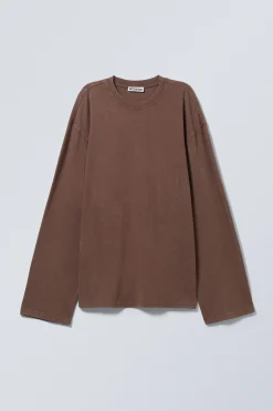 Weekday SOFT OVERSIZED LONG SLEEVE TOP washed dark mole Flash Sale