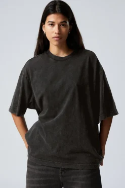 Weekday SOFT OVERSIZED T-SHIRT washed black Outlet