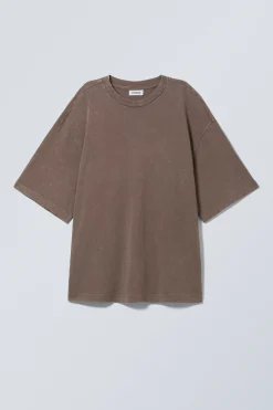 Weekday SOFT OVERSIZED T-SHIRT washed dark mole New