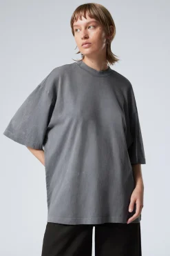 Weekday SOFT OVERSIZED T-SHIRT washed dusty blue Cheap